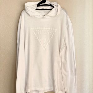 MENS GUESS HOODED WHITE T
